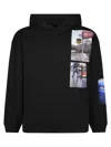 Diesel Graphic Print Hooded Sweater Kangaroo Pocket In Black