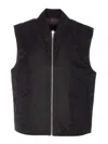 Diesel W-type-d1-sl Padded Reversible Satin Vest In Black