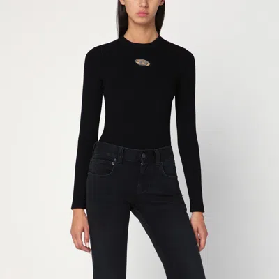 DIESEL DIESEL BLACK RIBBED VALARI SWEATER