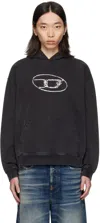 Diesel Cotton Sweatshirt With Frontal Oval-d Logo In Black