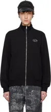Diesel S-ginni Black Sweatshirt With High Neck And Logo Embroidery On The Front In Cotton Man In Black