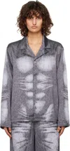 Diesel Black Savage X Fenty Edition Stains & Trompe Pyjama Top In 9dr