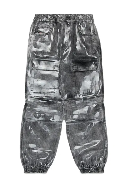 Diesel Kids' Black Sequined Straight Jeans