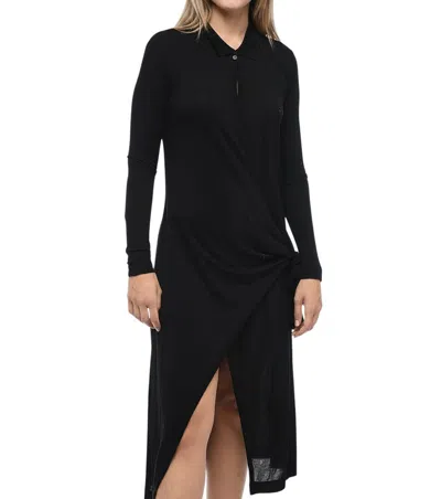 Diesel Black Shirt Collar Midi Dress