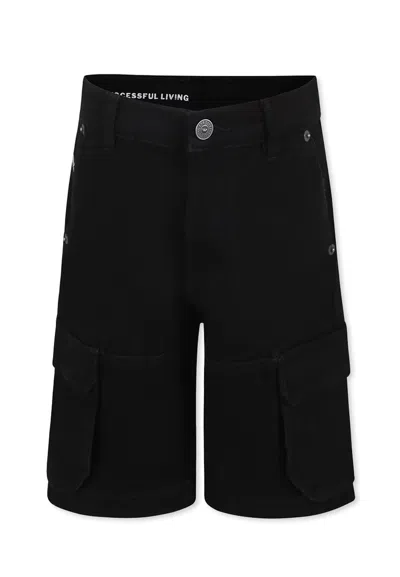 Diesel Kids' Black Shorts For Boy With Logo