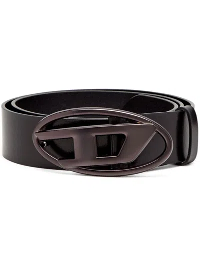 DIESEL BLACK SIGNATURE BUCKLE BELT