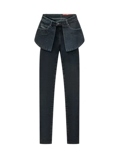 Diesel Black Skinny High Rise Jeans