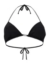 Diesel Triangle Halter Neck Bikini Top With Adjustable Laces In Black