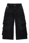 Diesel Black Straight Jeans In Black