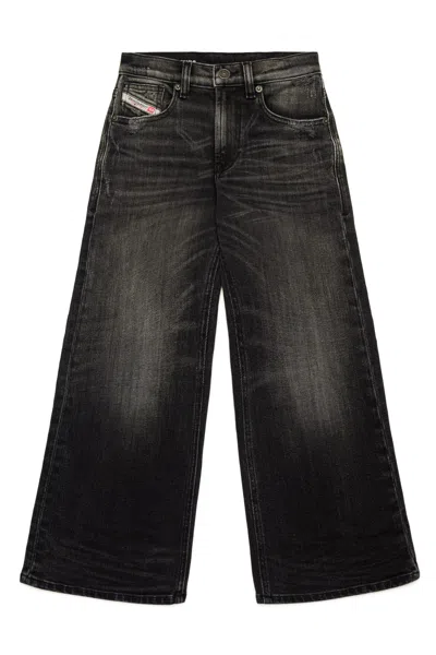 Diesel Kids' Straight-leg Cotton Jeans In Black