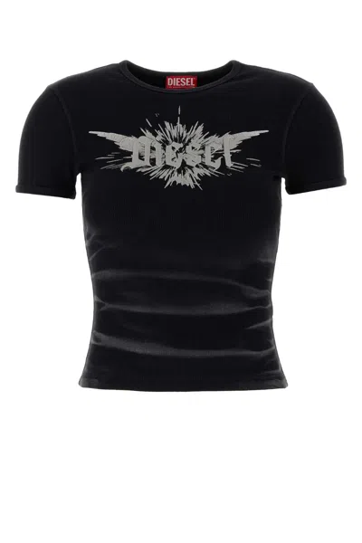 Diesel Black Stretch Cotton T-ele-long T-shirt