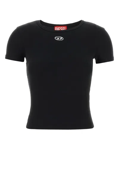 DIESEL T-SHIRT T-ELLE IN COTONE STRETCH NERO  DONNA