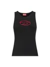 Diesel Women Black Stretch Cotton T-lynys-od Tank Top In Black