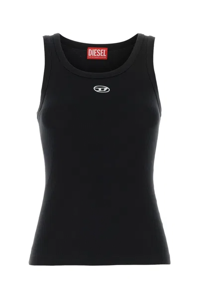 Diesel Black Stretch Cotton T-ank Tank Top