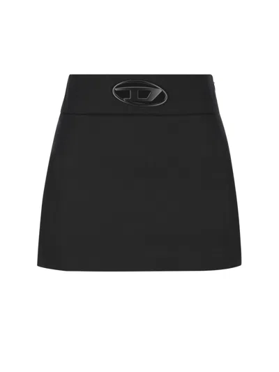 Diesel Black Stretch Polyester Blend O-dixy Mini Skirt