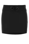 Diesel Black Stretch Polyester Blend O Dixy Mini Skirt In Black