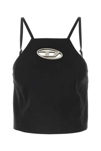 DIESEL DIESEL BLACK STRETCH POLYESTER BLEND T WILIGHT TOP