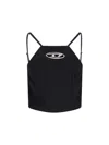 Diesel Black Stretch Polyester Blend T-wilight Top In Black