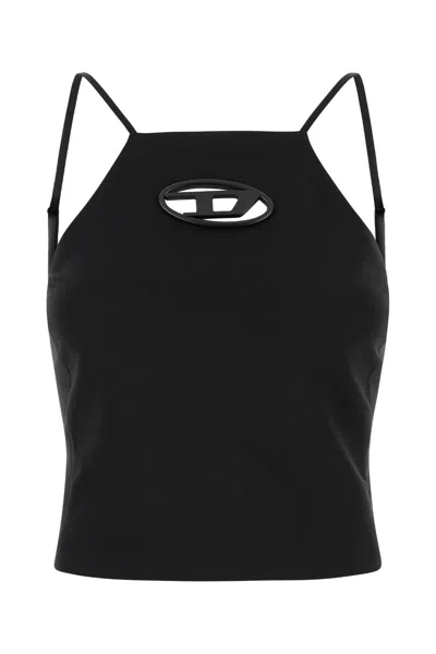 DIESEL DIESEL BLACK STRETCH POLYESTER BLEND T WILIT TOP