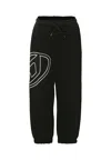 Diesel Black Sweatpants For Boy With White Logo In Black