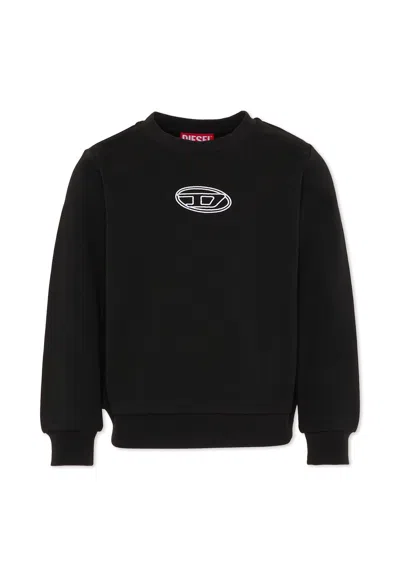 DIESEL BLACK SWEATSHIRT FOR GIRL WITH LOGO