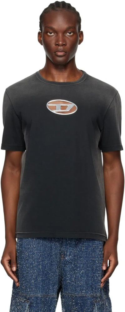 Diesel Black T-adjust-q8 T-shirt In 9xxa