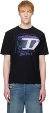 Diesel Black T-adjust-r11 T-shirt In 9xx
