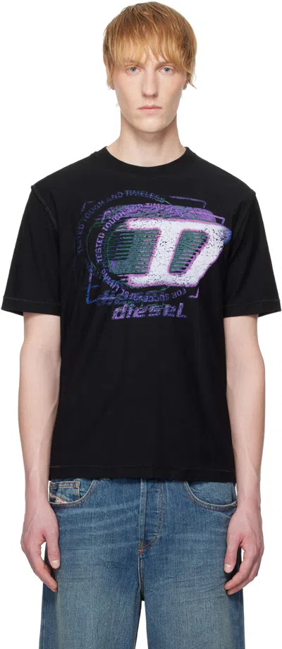 Diesel Black T-adjust-r11 T-shirt In 9xx