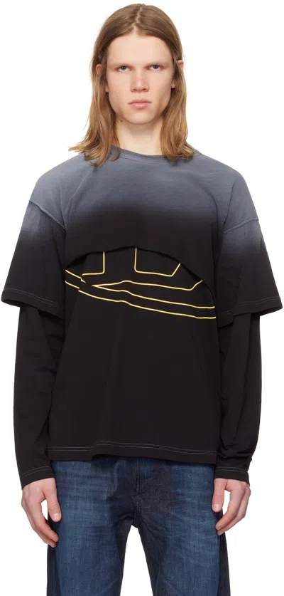 Diesel Black T-besh Cut Long Sleeve T-shirt