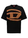 Diesel Crew Neck Graphic Print Short Sleeves T-shirt In Black
