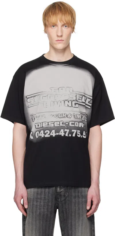 Diesel Mens T-boxt-r15 Relaxed-fit Cotton T-shirt 9xx In Black