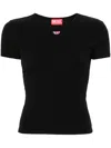 Diesel Black Stretch Cotton T-elle T-shirt In Black