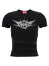 Diesel Womens 02 T-ele-p2 Graphic-print Cotton-jersey T-shirt In Black