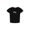 Diesel Black T-shirt For Girl With Logo In Black
