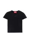 Diesel Black T-shirt For Girl With Logo In Black