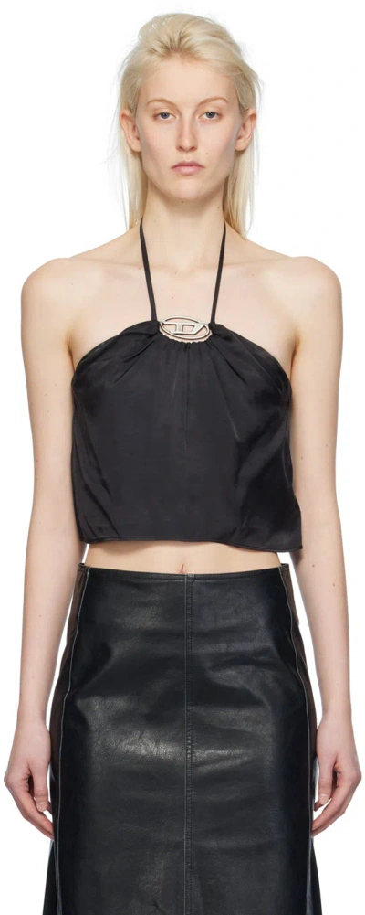 Diesel T-stant-n1 Halterneck Satin Top In 97w