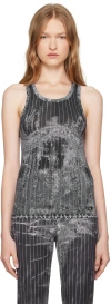 Diesel Black T-stripe Tank Top In 9xxa