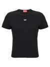 Diesel D Logo Regular Tee In Black