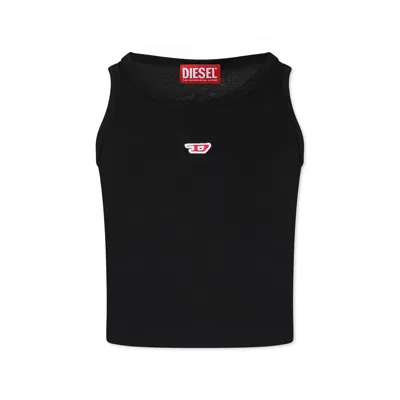 Diesel Kids' Round-neck Vest In Black
