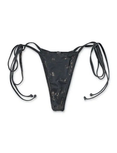 DIESEL WOMEN BLACK TIE STRAP BIKINI BOTTOM, XS LUXURY SWIMWEAR FOR WOMEN DARVEYS