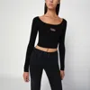 Diesel Red Top Cropped M-vera-ls In Black