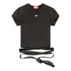 Diesel Womens 02a T-bunny-tail Wrap-around Cotton-jersey T-shirt In Black