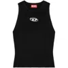 Diesel Textured Ribbed Sleeveless Top In Black