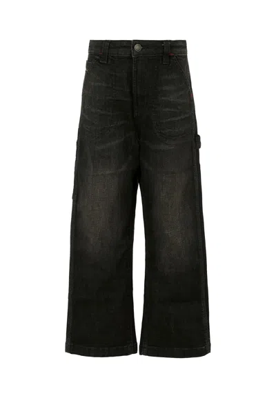 Diesel Kids' Black Trousers For Boy With Logo