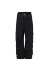 Diesel Cotton Cargo Trousers In Black