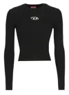Diesel M-anchor-a Cropped Denim Sweatshirt With Cut-out Detail In Black