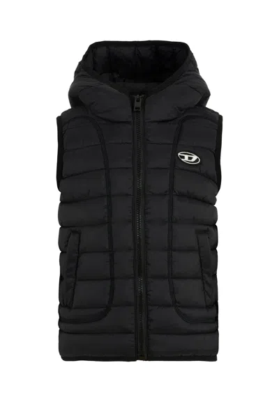 DIESEL BLACK VEST FOR BOY WITH LOGO