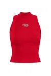 Diesel Black Viscose Blend M-onervax Top In Red