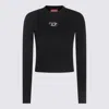 Diesel M-valari Ribbed Knit Long-sleeved Top In Black