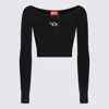 Diesel M-vera-ls Fitted Long-sleeved Crop Top In Black